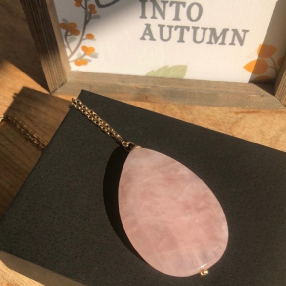 Faceted Rose Quartz Teardrop Pendant - Picture 2 of 5